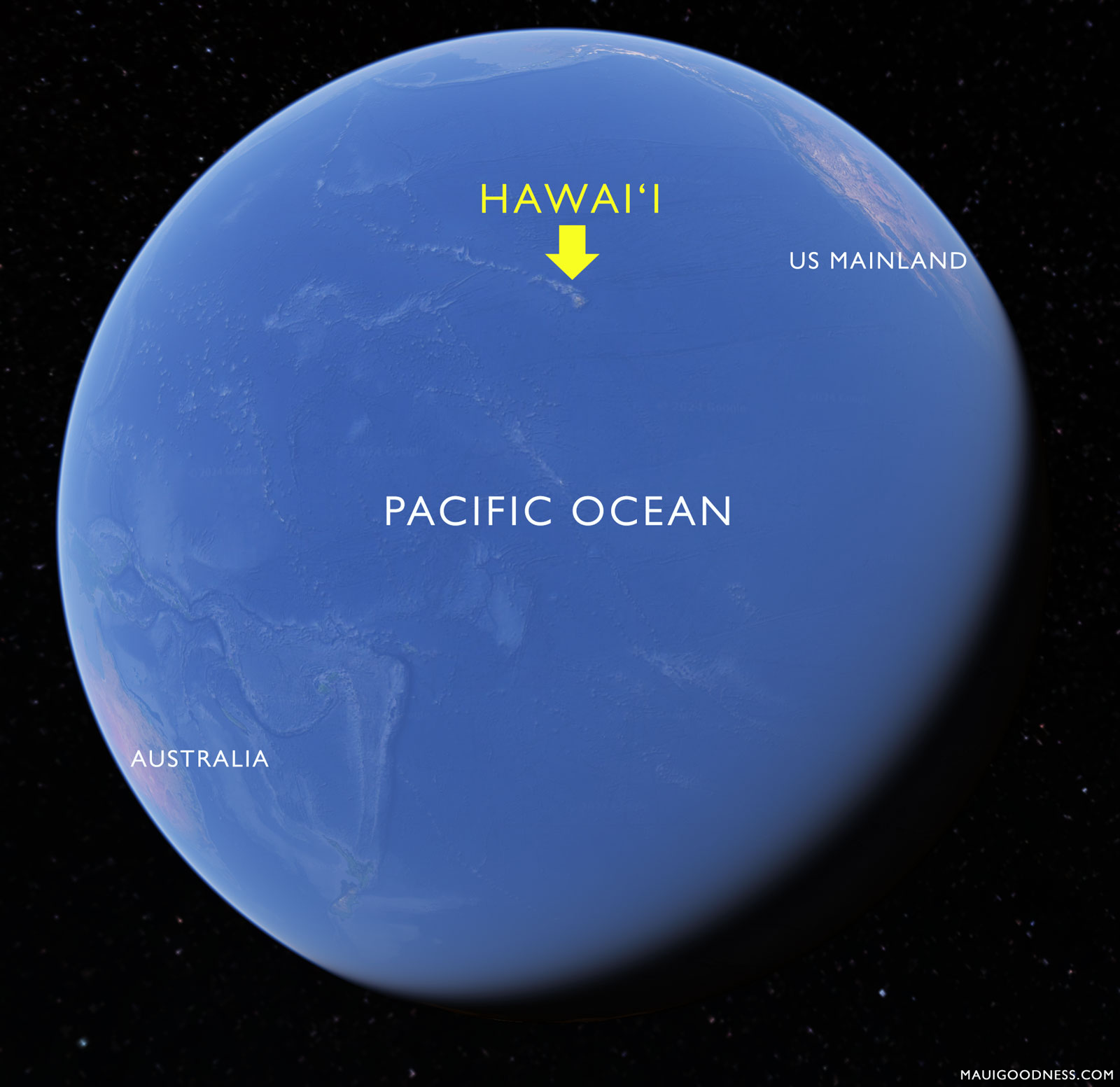 Hawaii location in the Pacific Ocean